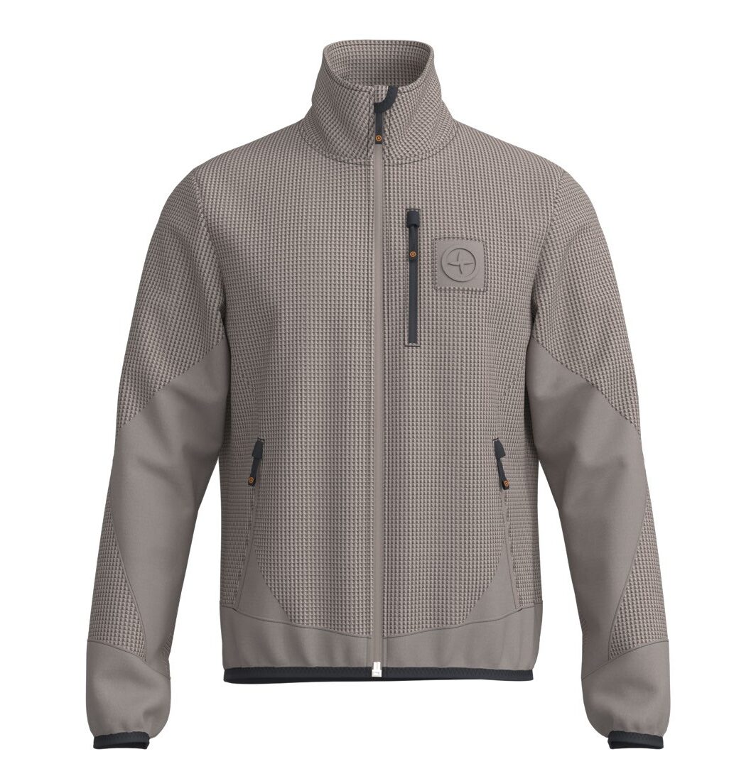 Felpa tecnica full-zip in tessuto waffle da uomo - FEDERIC
